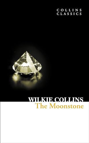 Book cover of "The Moonstone" featuring a diamond illustration.