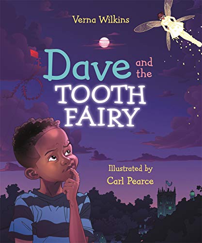 Book cover: boy looking up at a glowing Tooth Fairy.