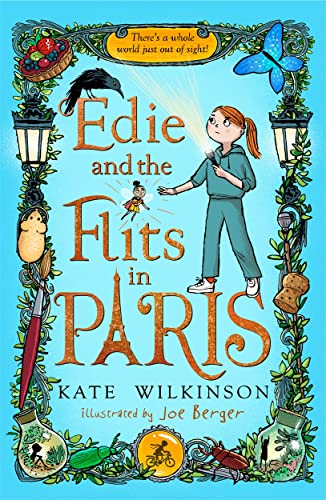 Book cover: girl with a fairy, Paris setting, illustrated style.