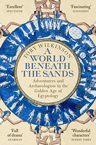 Book cover: circular design with figures and ancient Egyptian motifs.