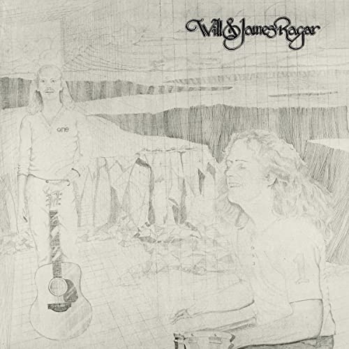 Pencil-drawn album cover featuring two people with a guitar.