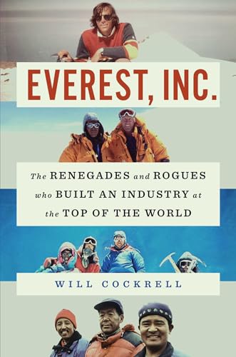 Book cover for “Everest, Inc.” featuring mountaineers and snowy peaks.