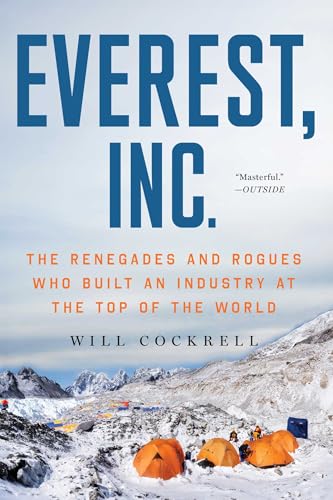 Book cover showing orange tents on a snowy mountain base camp under a sky.