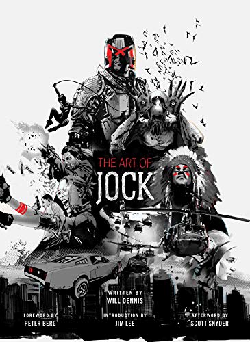Book cover featuring Judge Dredd and chaotic action scene in grayscale.
