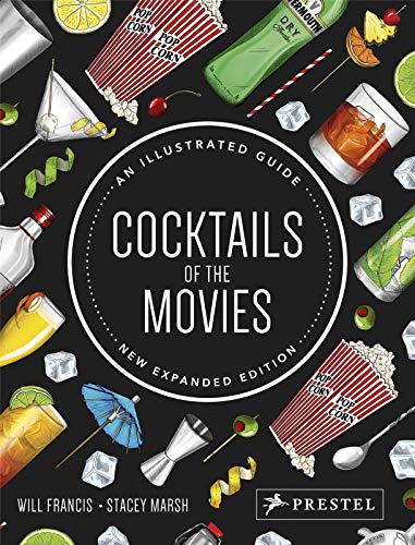 Book cover featuring cocktail ingredients and a movie theme, titled “Cocktails of the Movies”.
