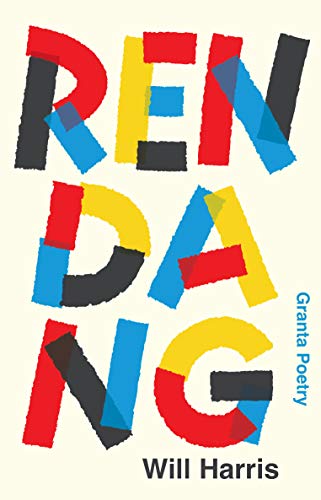 Book cover with bold, fragmented lettering spelling "Rendang" by Will Harris.