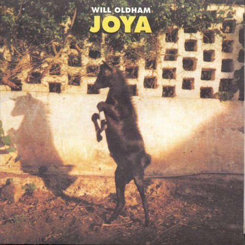 Album cover for Will Oldham’s “Joya” featuring a rearing black horse.