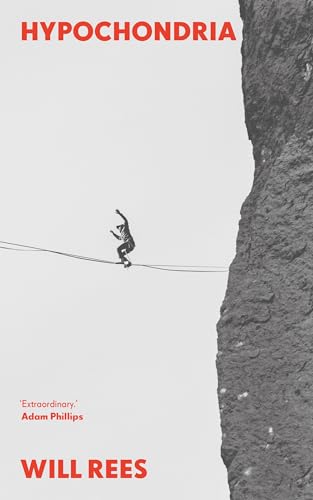 A person tightrope walking between a cliff and the sky on a book cover.