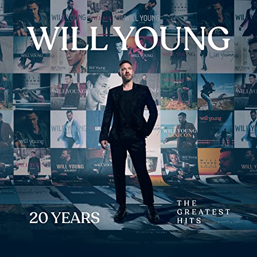 Will Young album cover: a man in a suit amidst repeated portraits.