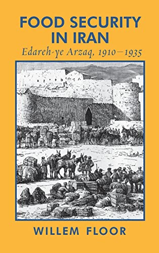 Book cover: “Food Security in Iran” with a historical illustration of a town.