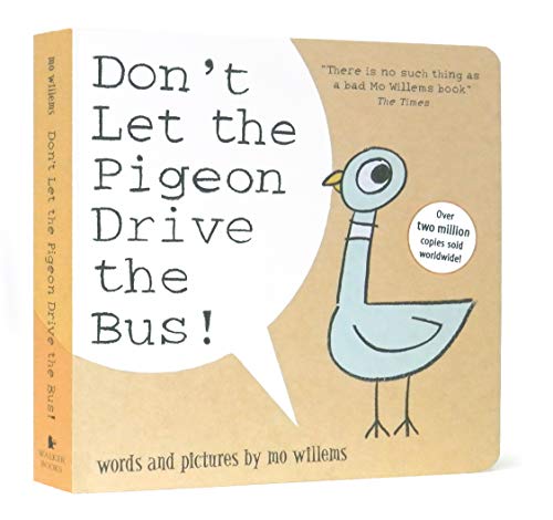 "Children's book cover featuring a cartoon pigeon on a beige background."