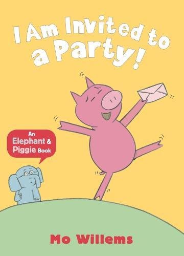 "Children's book cover featuring a cartoon pig and elephant on a yellow background."