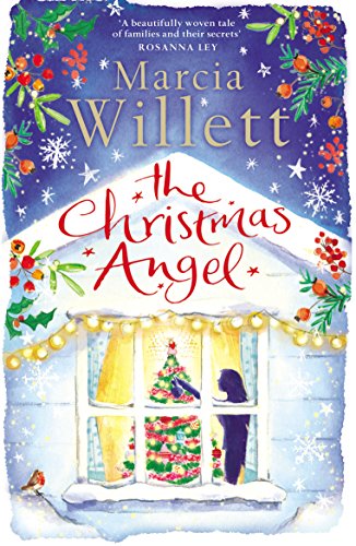 Book cover: "The Christmas Angel" by Marcia Willett, with snowy house illustration.