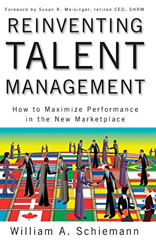 Book cover: "Reinventing Talent Management" with businesspeople and flags.