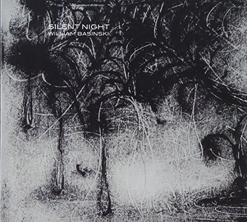 Black and white abstract image of trees, album cover for Silent Night.