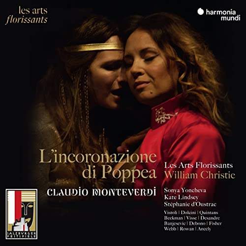 CD cover for Monteverdi's *L'incoronazione di Poppea*, featuring two singers.