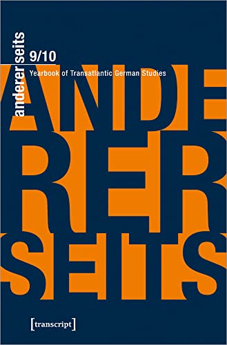 Book cover with bold, layered orange and navy typography; "andererseits" title.