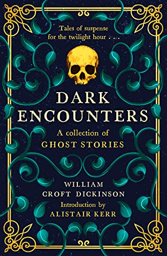 Book cover featuring a yellow skull, teal vines, and gold border on dark background.