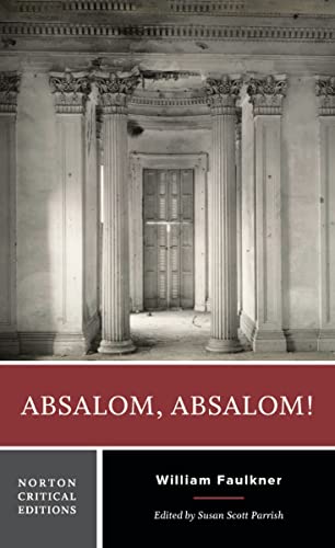 Book cover for “Absalom, Absalom!” featuring a dilapidated classical facade.