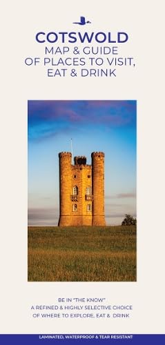 Cotswold travel guide cover featuring a stone tower in a field.