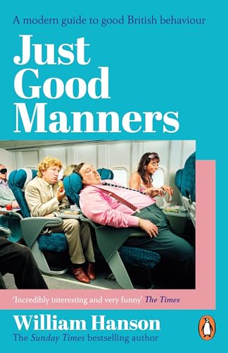 Book cover: “Just Good Manners” with image of airplane passengers.