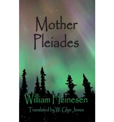 Book cover: "Mother Pleiades" by William Heinesen, with aurora borealis and trees.