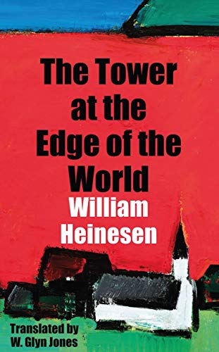 Red book cover with bold white title: “The Tower at the Edge of the World.”