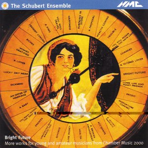CD cover featuring a vintage fortune wheel with a woman pointing at "Bright Future."