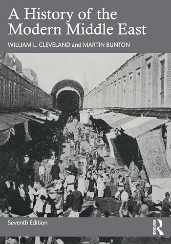 Book cover: "A History of the Modern Middle East" with a historical photo.