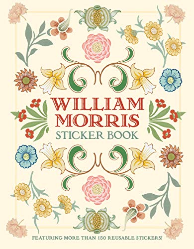 William Morris Sticker Book cover with vintage floral illustrations on a cream background.