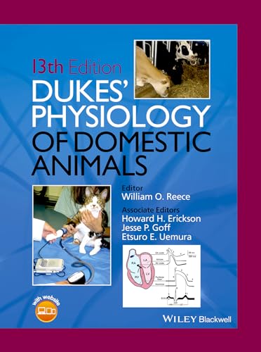 Textbook cover titled Dukes' Physiology of Domestic Animals with images of cattle, a cat, and heart diagrams.
