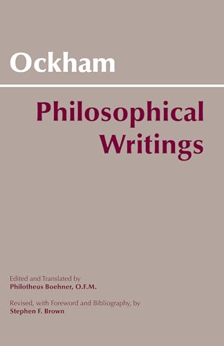 Book cover for Ockham: Philosophical Writings with tan background and dark red text.