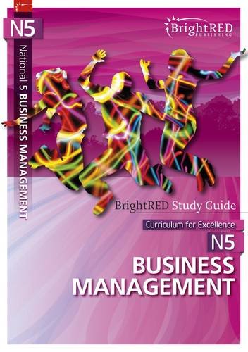 Bright red study guide cover for National 5 Business Management.