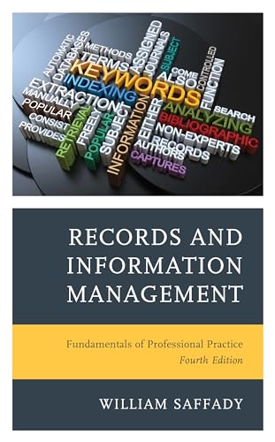 Book cover for “Records and Information Management” with keyword blocks.