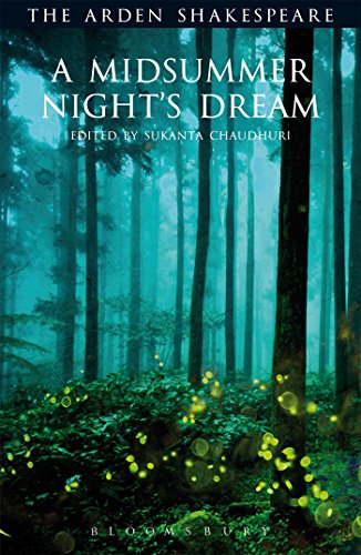 Book cover for Shakespeare’s “A Midsummer Night’s Dream” with forest imagery.