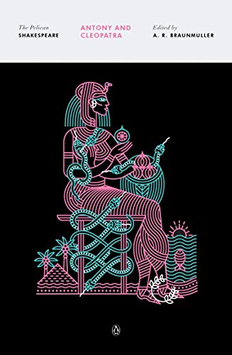 Black cover with pink and teal line art of Cleopatra and snakes.