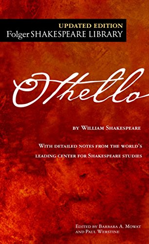 Red cover of "Othello" by William Shakespeare, Folger Shakespeare Library edition.