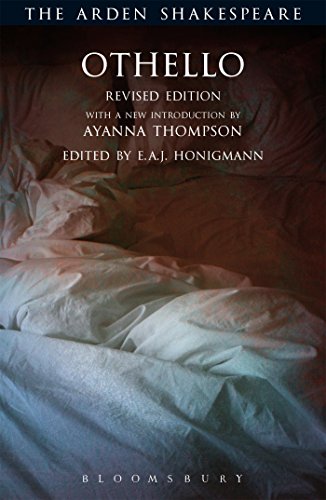 Dark blue cover of "Othello: Revised Edition" with a rumpled bed image.