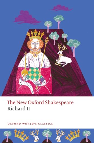 Book cover: crowned figure with deer, titled “Richard II” in white text.