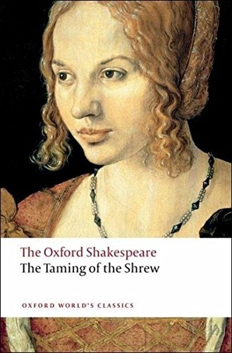 Book cover: “The Taming of the Shrew” with Renaissance portrait.