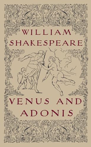 Book cover of "Venus and Adonis" with classical figures in ornate frame.