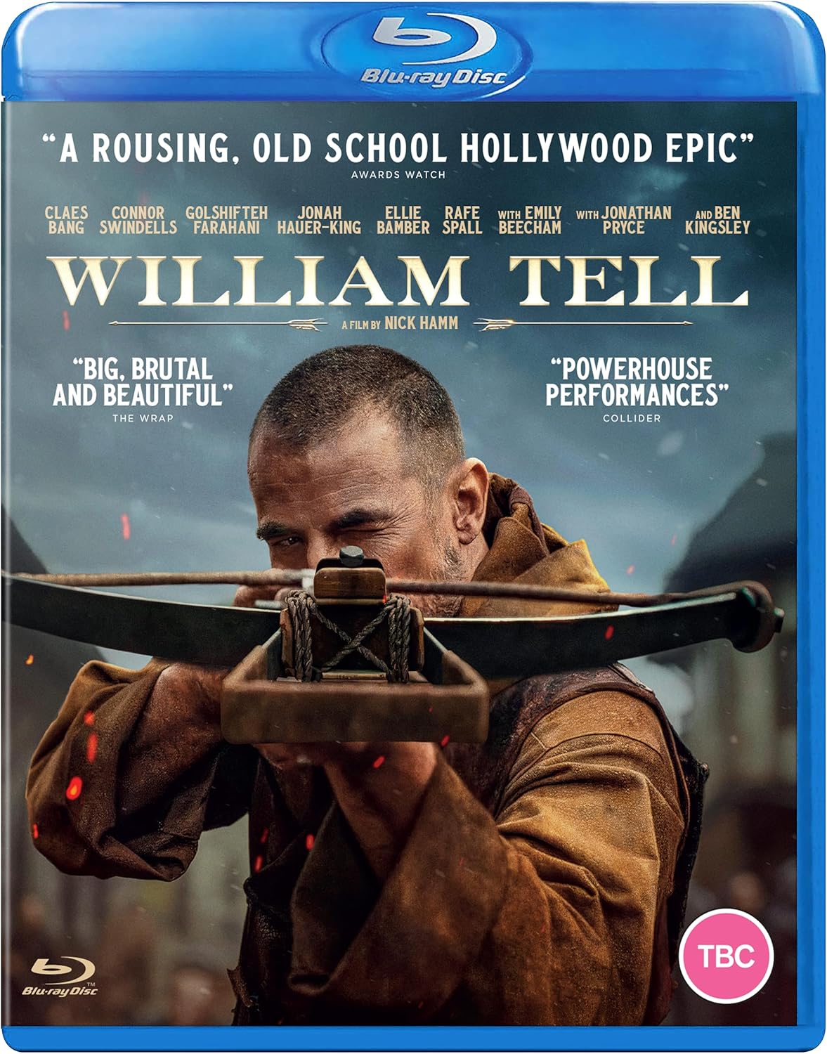 Blu-ray cover for "William Tell" featuring a man with a bow and arrow.