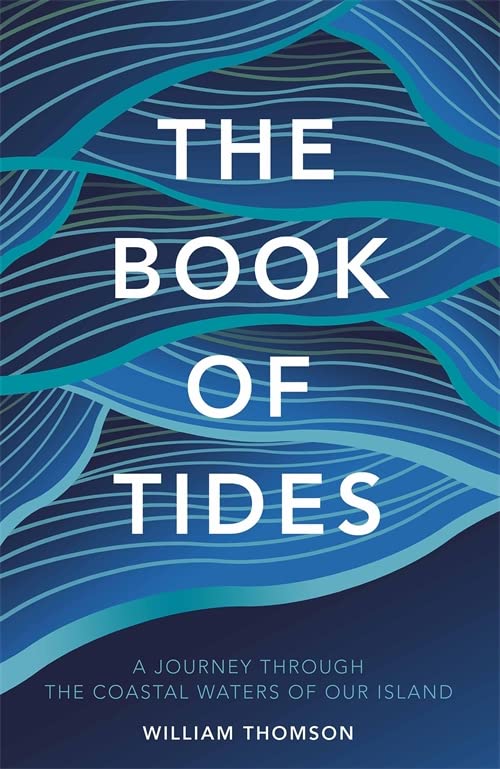 Book cover: “The Book of Tides” with blue wave-like design.