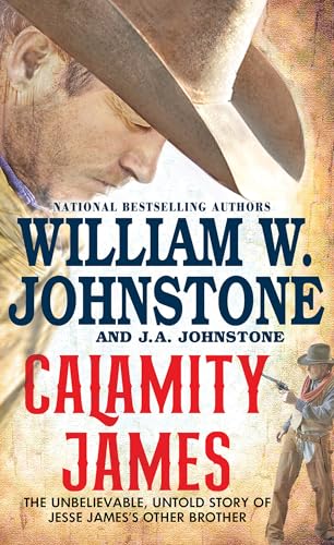 Book cover: portrait of a man in a cowboy hat, text "Calamity James".