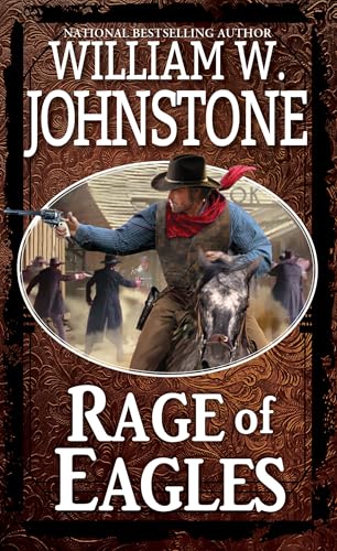 Book cover: Western scene with cowboy on horseback, guns drawn.
