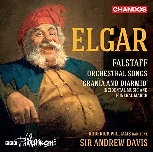 CD cover: portrait of a smiling man in a red hat, “Elgar” text.