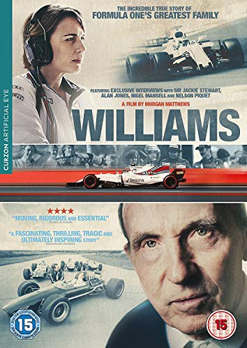 Williams" DVD cover featuring a woman with headphones and racing cars.