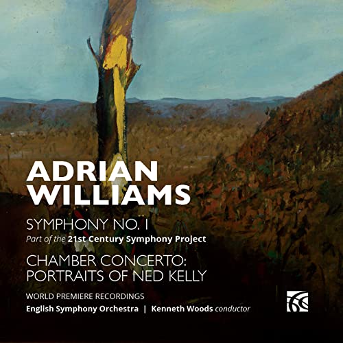 CD cover for Adrian Williams’ Symphony No. 1 and Chamber Concerto.