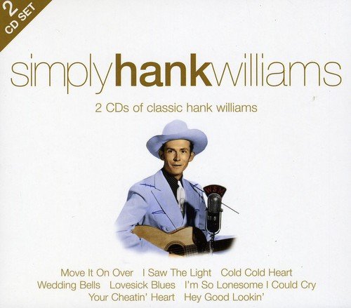 "CD cover with Hank Williams in a white suit holding a microphone."