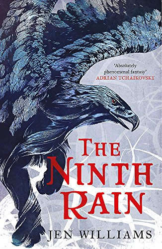 Book cover featuring a blue bird of prey with red title text.